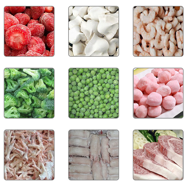 Industrial French fries frozen line, seafood fluidized frozen machine, tunnel type food low temperature freezer